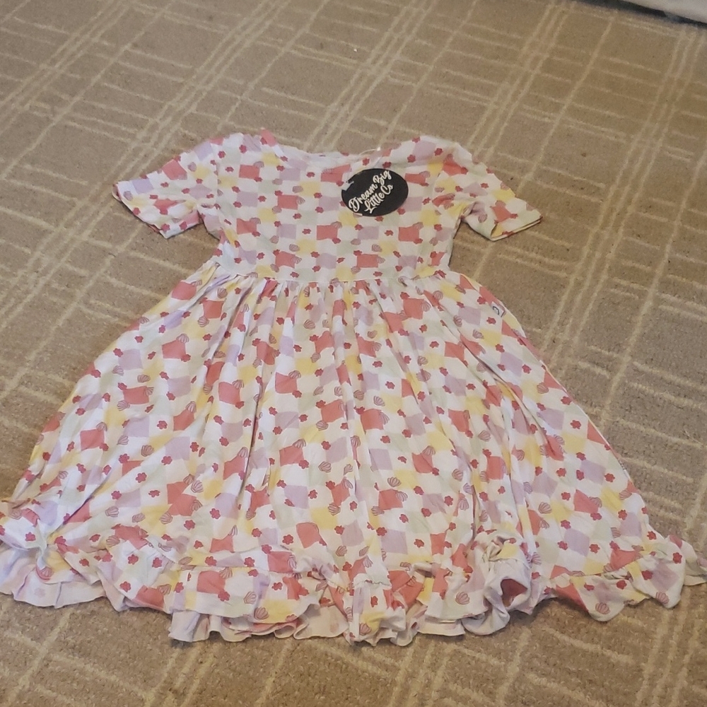 Dream Big Little Co Pink and Yellow Patterned Dress